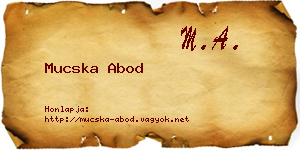 Mucska Abod névjegykártya